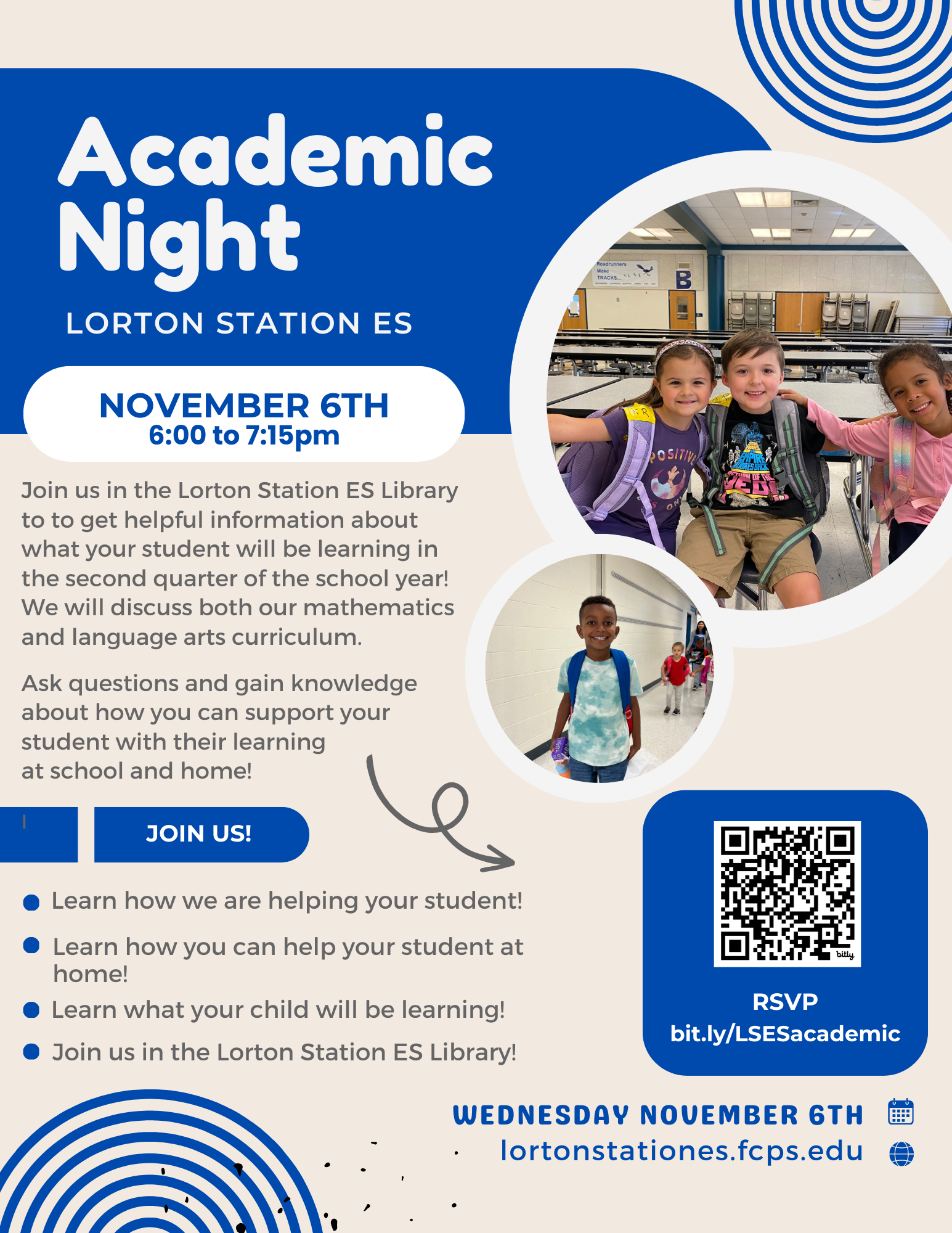 Image of flyer advertising academic night.  Flyer contains same information found in this announcement.